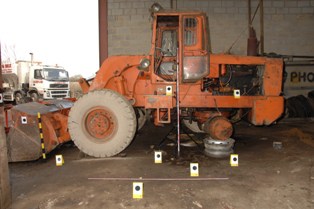 The loading shovel involved in the incident